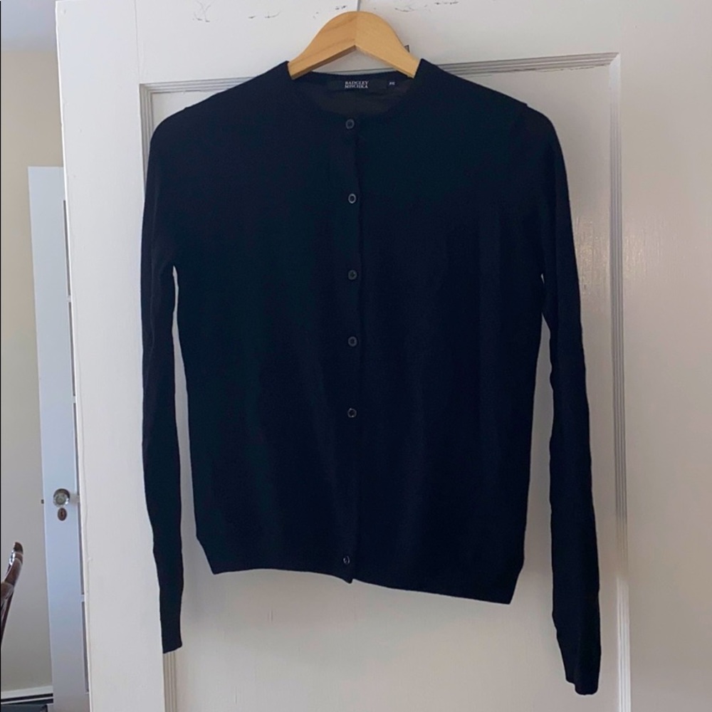 Badgley Mishka silk cashmere black P/S cardigan